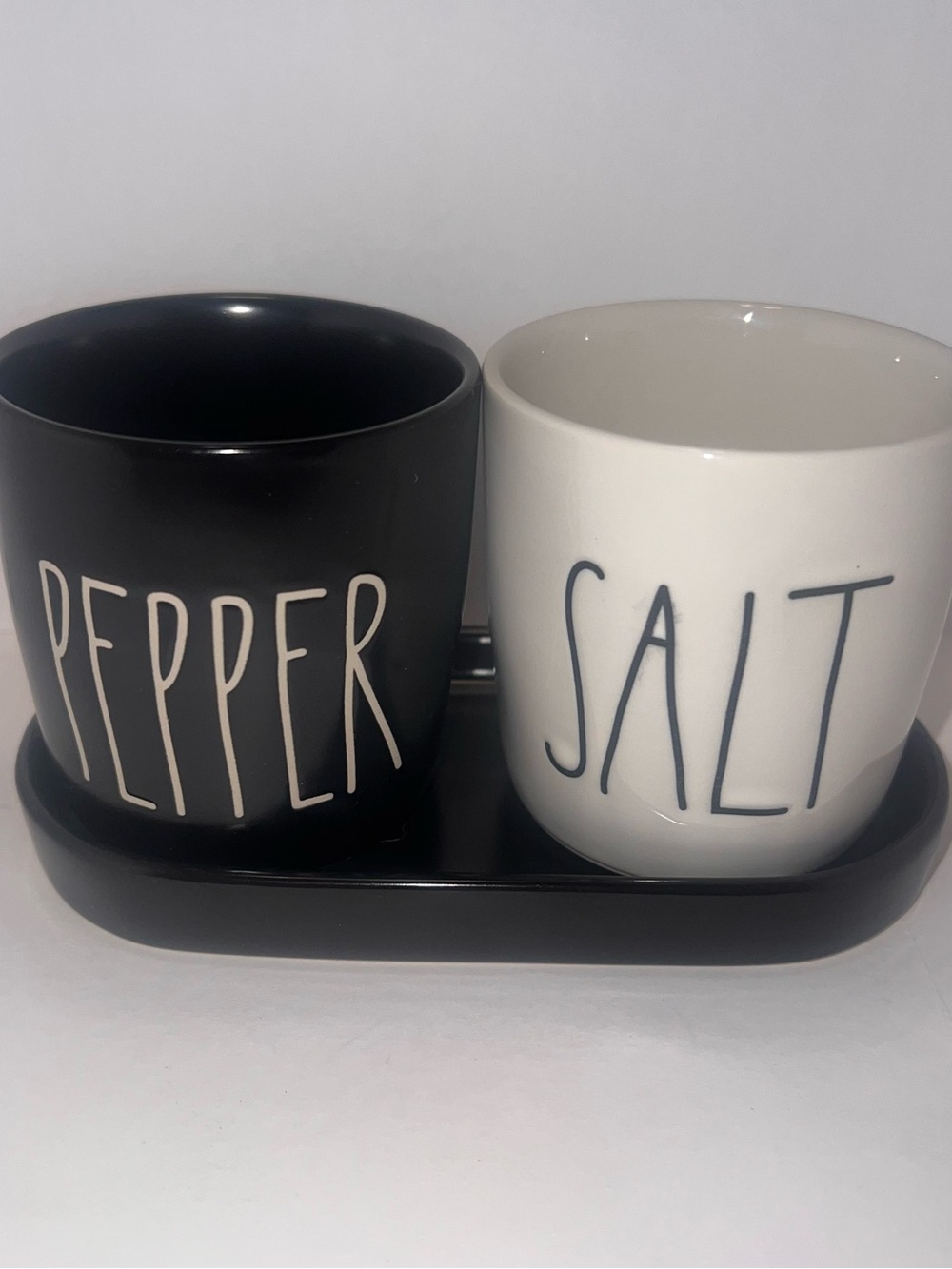 Rae Dunn Black and White Salt & Pepper Set